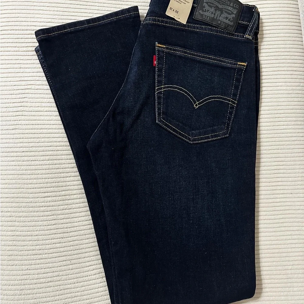 Levi's Men's Slim Jeans - Dark Blue - Picture 2 of 3